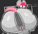 2026 anthro anus anus_focus artist_logo big_anus big_butt bodily_fluids bottom_heavy braces buckteeth butt butt_focus colored curvy_figure cybil_(ghostfuckrr) dialogue digital_drawing_(artwork) digital_media_(artwork) english_text eyelashes eyewear female geek genitals ghostfuckrr glasses hair hi_res huge_anus huge_butt humor hyper hyper_anus hyper_butt logo looking_at_viewer looking_back looking_back_at_viewer mammal mole_on_butt mouse murid murine pink_hair pink_nose pink_pubes presenting presenting_anus presenting_hindquarters pubes puffy_anus pun rear_view rodent round_glasses short solo sweat sweaty_butt tail talking_to_viewer teeth text thick_thighs vulva