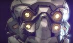  3d autodesk_3ds_max_(medium) close-up combat_helmet commentary dark_background dust_514 english_commentary eve_online extra_eyes gallente_federation_(eve_online) glowing glowing_eyes grey_helmet helmet looking_at_viewer medium_dropsuit_(dust_514) photorealistic portrait realistic science_fiction zbrush_(medium) 