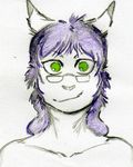  canine cute eyewear glasses green_eyes hair harpseal hybrid invalid_tag jenny kangaroo lann mammal marsupial pointy_ears purple_hair smile 