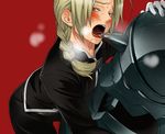  armor blonde_hair blush brothers family fullmetal_alchemist gloves licking looking_at_viewer male_focus mask siblings sweat tagme tongue yaoi 