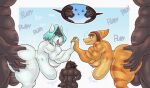 ahegao anal anthro big_butt big_muscles breasts bulge busty_boy_(lore) butt canid canine canis chimera dust:_an_elysian_tail dust_(elysian_tail) furryonline1 group hand_holding hanging_breasts hi_res huge_butt huge_muscles hyper hyper_muscles intersex intersex/male lombax looking_pleasured male mammal moobs muscular onomatopoeia ratchet_(ratchet_and_clank) ratchet_and_clank sex shoujo_senki_soul_eater size_difference sony_corporation sony_interactive_entertainment sound_effects text wolf
