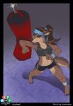  azaleesh canid canine canis exercise female kickboxing mammal rika(character) sport sweat wolf 