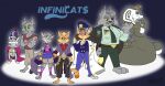  absurd_res apode domestic_cat doodledoggy draconcopode eye_scar facial_scar felid feline felis female group hi_res jewelry jewelry_only legless male mammal naga reptile scalie scar serpentine snake toony 
