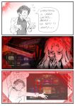  ! !! 1boy 1girl angela_(project_moon) ayin_(project_moon) badatthings black_hair collared_shirt failure flying_sweatdrops higuruma_stressed_out_(meme) lab_coat lobotomy_corporation long_hair long_sleeves meme one_side_up open_mouth paper_on_head parted_bangs project_moon shirt sidelocks smile very_long_hair x_(project_moon) 
