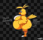  anthro avian beak belly bib big_belly big_breasts big_butt bird breasts butt chica_(fnaf) chica_(frickbear's) chicken classic_chica_(fnaf) clothing digital_media_(artwork) evil_container eyelashes female five_nights_at_freddy's five_nights_at_frickbear's_(series) five_nights_at_frickbear's_3 frickbears_classic_chica galliform hair hi_res huge_belly huge_butt machine meme overweight overweight_anthro overweight_female phasianid scottgames solo tuffthecat yellow_body 