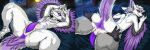  3_fingers 4_fingers absurd_res alexen_0 animal_genitalia anthro anus avali avery_(averyvali) backlighting bed big_butt black_body black_fur black_hair black_sclera blue_bedding breasts butt claws colored digital_drawing_(artwork) digital_media_(artwork) feathers featureless_breasts feminine fingers fur furniture genital_slit genitals grey_body grey_claws grey_feathers grey_fur grey_wings hair hands_above_head hi_res huge_filesize lamp light lighting line_art lying male markings night on_back on_bed penis pillow pink_body pink_eyes pink_feathers pink_fur pink_markings pink_tail pink_wings plant presenting presenting_anus presenting_crotch presenting_hindquarters presenting_penis purple_anus purple_genitals purple_penis shaded slit_penis snow snow_on_trees snowing solo spread_anus spread_butt spreading tail thick_thighs tree white_body white_fur white_hair white_tail window winged_arms wings winter wood 