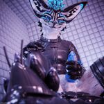  1:1 3d_(artwork) 4k absurd_res animal_genitalia animal_penis anthro anthro_on_anthro arms_tied balls bdsm biped black_body black_clothing black_fur black_latex blender_(artwork) blender_cycles_(artwork) blindfold blue_penis bodily_fluids bondage boot_on_face boots bound bulge canid canine canine_genitalia canine_penis canis chain claws clothed clothing cum cum_dripping_from_penis depth_of_field digital_media_(artwork) dominant dragonplayer dragonplayer_(character) drone dronesuit duo encasement erection feet foot_fetish foot_on_face footwear fox fur gag gagged genital_fluids genitals gloves hands_tied handwear hi_res hybrid inside jacket jex knot latex latex_clothing latex_skinsuit latex_straitjacket leather leather_clothing leather_jacket leather_legwear leather_thigh_highs leather_topwear legwear lying lying_on_ground male male/male mammal multicolored_body muzzle_(object) muzzled nasal_tube on_ground orgasm_denial padded_room padded_walls paws penis permanent_bondage permanent_encasement permanent_orgasm_denial permanent_sensory_deprivation predicament_bondage reflection restraints rexouium sealed sensory_deprivation sensory_deprivation_hood shoes sitting sitting_on_another skinsuit slim slim_anthro slim_male slim_sub straitjacket submissive submissive_male tail teasing thigh_highs tight_clothing topwear white_body white_fur 