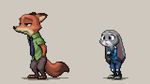  2016 animated anthro barefoot black_claws black_fur black_pawpads canine claws cute digital_media_(artwork) disney duo female fluffy fluffy_tail fox fur green_eyes grey_fur half-closed_eyes judy_hopps lagomorph long_ears loop male mammal multicolored_fur nick_wilde orange_fur pawpads paws pink_nose pixel pixel_(artwork) pixel_animation plant purple_eyes rabbit sad simple_background smile smirk toes two_tone_fur white_background zootopia にし 