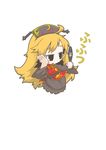  blonde_hair chibi chinese_clothes dress hat junko_(touhou) long_hair long_sleeves smile solo tabard touhou zannen_na_hito 