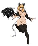  alpha_channel animal_humanoid big_breasts blonde_hair breasts cat_humanoid clothing clumzor demon elbow_gloves feline female gloves green_eyes hair humanoid hybrid legwear mammal membranous_wings nipples pose pussy solo succubus thigh_highs voluptuous wide_hips wings 
