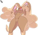  breasts female immortalstar lopunny nintendo nipples pok&eacute;mon pok&eacute;morph pussy red_eyes solo video_games wide_hips 