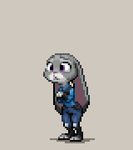  2016 animated anthro cute digital_media_(artwork) disney female fur grey_fur judy_hopps lagomorph long_ears loop mammal pink_nose pixel pixel_(artwork) pixel_animation plant purple_eyes rabbit sad simple_background smile solo white_background zootopia にし 