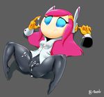  blue_eyes breasts bukkake cum cum_on_breasts cum_on_face eyelashes female hair kirby_(series) ltomb machine mouthless nintendo pink_hair pussy robot solo susie_(kirby) video_games 
