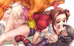  2girls aerith_gainsborough aoi_muramasa aoi_tei_(circle) bestiality bisexual chikuwabu_(aoi_tei) cum cum_explosion cum_in_pussy cum_on_body ejaculation female_ejaculation final_fantasy final_fantasy_vii group_sex kiss multiple_girls open_mouth panties panties_aside pubic_hair pussy_juice red_xiii sandwiched sex square_enix sweat threesome tifa_lockhart tongue vaginal 