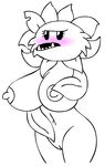  big_breasts blush breasts fangs female flora_fauna humanoid monochrome not_furry plant plants_vs_zombies primal_sunflower pussy solo unknown_artist 