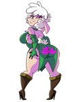  big_butt biting_lip butt candy_tail caprine clothing female footwear green_eyes grimphantom high_heels huge_butt looking_at_viewer looking_back mammal sheep solo thick_thighs 