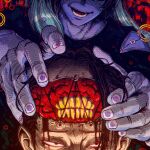  2boys absurdres black_hair blood blood_on_face brain commentary cursed_spirit_(jujutsu_kaisen) dvdamorim english_commentary exposed_brain geto_suguru geto_suguru_(kenjaku) grey_hair highres jujutsu_kaisen kenjaku mahito_(jujutsu_kaisen) multiple_boys open_mouth stitched_face stitched_neck stitches 