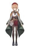  1girl ascot belt beret black_bow black_bowtie black_pantyhose black_shoes black_skirt book book_holster bookmark bow bowtie brooch brown_belt brown_corset brown_hair chain chest_strap clio_aite clio_aite_(clio_2.0) closed_mouth coat coat_on_shoulders collared_shirt contrast_lapels corset cross-laced_clothes cross-laced_corset double-parted_bangs eyewear_strap glasses gold_trim green_coat grey_shirt grey_skirt hair_between_eyes hat highres jewelry lace lace_pantyhose lapel_chain lapels latin_text leaf_print leather_belt long_coat long_sleeves looking_at_viewer miniskirt multiple_belts nose_pads official_art orange_eyes overskirt pantyhose phase_connect plaid_clothes plaid_skirt quill quilted_coat red_hat red_ribbon red_skirt ribbon round_eyewear scar scar_across_eye scar_on_face second-party_source shirt shoelaces shoes short_hair simple_background skirt smile solo standing straight-on symbol-shaped_pupils teardrop_ornament teffish transparent_background vershion virtual_youtuber white_ascot 