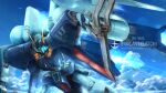  assault_visor beam_cannon blue_assault_visor byalant byalant_custom cable character_name claws cloud cloudy_sky commentary_request earth_federation emblem english_text flying gundam gundam_unicorn highres logo mecha mecha_focus mobile_suit no_humans realistic robot roundel science_fiction serike_w sky solo thrusters weapon 