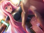  1boy 1girl blue_eyes blush body_writing bodysuit breasts censored clothed_female_nude_male covered_navel cum cum_in_pussy cum_overflow divine_heart_makina divine_heart_makina_(character) game_asset hair_between_eyes hetero kagemusya kurusu_makina_(divine_heart_makina) large_breasts lens_flare long_hair magical_girl mosaic_censoring no_armor non-web_source nude official_art open_mouth penis pink_hair rape self-datamine sex shiny_clothes skin_tight solo_focus standing standing_sex straight_hair torso_grab vaginal variant_set very_long_hair visual_novel_cg 