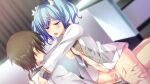  1boy 1girl blue_hair bow breasts brown_hair buttons censored cum cum_in_pussy curtains day desk dutch_angle e_school_life ejaculation faceless faceless_male from_side game_asset grabbing_another's_thighs grey_jacket grey_necktie hair_bow hair_ornament hairclip hands_on_another's_shoulders hetero indoors jacket lapels long_sleeves mosaic_censoring multicolored_jacket necktie nipples non-web_source official_art open_clothes open_jacket open_shirt pink_eyes plaid_clothes rinks school_uniform shirt short_hair sitting sitting_on_lap sitting_on_person sleeve_cuffs straddling suzuyama_misato twintails two-tone_jacket upright_straddle white_bow white_jacket white_shirt x_hair_ornament 