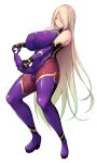  1girl bare_shoulders blonde_hair blush bodysuit boots breasts bulge clenched_teeth covered_nipples covered_penis covered_testicles cum elbow_gloves erection erection_under_clothes full_body futanari futanari_masturbation game_asset gloves gold_trim green_hair hair_over_one_eye high_heels huge_breasts impossible_clothes kongeraatio large_variant_set leotard lipstick long_hair makeup masturbation multicolored_hair non-web_source pantyhose penis purple_bodysuit purple_gloves purple_lips rokujou_sion self-datamine simple_background skin_tight solo standing tachi-e taimanin_suit taimashi_ayano tears teeth thigh_boots thighhighs transparent_background variant_set very_long_hair yellow_eyes 