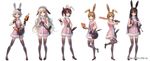  aliasing baseball_bat bunny_ears computer food mismi pizza thighhighs 