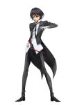  1boy artist_request black_coat black_hair black_pants black_ribbon black_sclera black_shoes blonde_streaks butler closed_mouth coat coattails collarbone colored_sclera demon_boy diablo_(tensura) full_body gloves grey_coat grey_pants hand_on_own_hip hand_up looking_at_viewer male_focus multicolored_hair neck_ribbon official_art open_clothes open_coat pants red_streaks ribbon second-party_source shirt shoes short_hair simple_background solo standing streaked_hair tailcoat tensei_shitara_slime_datta_ken transparent_background white_gloves white_shirt yellow_eyes 