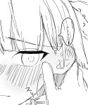  ... 280cm330kg 2girls blush closed_mouth columbina_(genshin_impact) commentary_request genshin_impact greyscale hand_on_another's_ear highres monochrome multiple_girls sandrone_(genshin_impact) spoken_ellipsis unusually_open_eyes yuri 