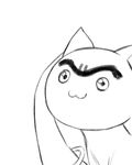  eyebrows greyscale jewelry kyubey lineart lowres mahou_shoujo_madoka_magica monochrome no_humans oda_takayuki ring simple_background thick_eyebrows upper_body white_background 