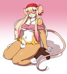  anthro balls boots breasts clothing dickgirl ear_piercing erection eyewear footwear glasses gradient_background humanoid_penis intersex jewelry kittydee kneeling looking_at_viewer mammal mostly_nude mouse navel navel_piercing necklace nipple_bulge open_mouth penis piercing pirate_costume rodent simple_background smile solo teeth thick_thighs tongue 