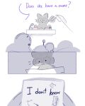  :3 artist_self-insert black_cat cat colored_speech_bubble commentary english_commentary english_text highres holding holding_paper interview mole mole_under_eye no_humans original paper pipi_(m1x_mix) pipi_(m1x_mix)_(character) speech_bubble 