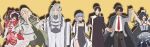  4boys 4girls ^_^ aloysius_(shining_nikki) alternate_skin_color animal arm_snake arm_up belt belted_coat black_coat black_collar black_dress black_hair black_hanfu black_hood black_shirt blazer blonde_hair bow bow_button bowtie breasts brown_gloves brown_hair business_suit cheek_tattoo chinese_clothes chinese_hairpin cleavage cloak closed_eyes coat coat_on_shoulders collar collared_coat collared_jacket collared_shirt commentary cowboy_shot criss-cross_halter crown crystal dark-skinned_female dark-skinned_male dark_skin darkened_skin detached_collar dodora_(shining_nikki) dress earrings elf english_commentary fate/strange_fake fate_(series) fingerless_gloves frilled_dress frills gloves gradient_clothes gradient_dress gradient_hair green_cloak grey_dress grey_jacket grey_pants grey_pantyhose grin hair_bow hair_ornament hair_stick hairband halter_dress halterneck hanfu happy head_on_another's_shoulder heart heart_tattoo highres holding_hands hood hood_down hooded_cloak jacket jewelry lapel_pin lapels layered_dress layered_sleeves lilith_(shining_nikki) locked_arms lolita_fashion lolita_hairband long_hair long_sidelocks long_sleeves looking_at_another mandarin_collar multicolored_hair multiple_belts multiple_boys multiple_girls necktie nikki_(series) notched_lapels open_clothes open_jacket outline pants pantyhose parody pink_bow pink_hair pointy_ears puffy_short_sleeves puffy_sleeves qin_yi_(shining_nikki) raised_inner_eyebrows red_bow red_bowtie red_dress red_necktie rien_(shining_nikki) see-through_clothes see-through_jacket shadow shining_nikki shirt short_dress short_hair_with_long_locks short_over_long_sleeves short_sleeves side_slit sidelocks simple_background single_earring single_sidelock sleeve_bow sleeveless sleeveless_dress sleeves_past_wrists smile snake standing strapless strapless_dress streaked_hair suit tassel tassel_earrings tattoo thigh_belt thigh_strap tiara_(tiaralillies) tie_clip tunic two-tone_dress two-tone_hair very_long_hair waist_bow wenren_dian_(shining_nikki) white_bow white_crown white_dress white_hairband white_hanfu white_jacket white_outline white_shirt white_tunic yellow_background yellow_eyes yexiao_(shining_nikki) yisu_(shining_nikki) 