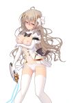  1girl ahoge black_bow blush bow bowtie braid breasts brown_hair cleavage covered_nipples dress elbow_gloves game_asset genseishinki_sacred_virth gloves hair_bow hair_ornament half-closed_eyes holding holding_ribbon_baton holding_sword holding_weapon jewelry large_breasts large_variant_set long_hair looking_at_viewer magical_girl nipples non-web_source nose_blush official_art panties parted_lips puffy_short_sleeves puffy_sleeves purple_eyes sacred_claire see-through_clothes self-datamine short_sleeves simple_background skirt solo standing sword tachi-e thighhighs tierna_aeride_throne transparent_background underwear variant_set weapon white_gloves white_panties white_thighhighs yuugure_pairo 