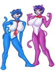  armpits blue_fur bow_tie breasts candy_(fnac) cat_tail cindy_(fnac) feline female five_nights_at_candy&#039;s fur hair mammal necktie nipples purple_fur pussy tagme unknown_artist 
