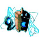  arutarufu aura blue_eyes commentary_request full_body grin no_humans pokemon pokemon_(creature) pokemon_focus rotom rotom_(wash) simple_background smile solo white_background 