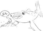  &lt;3 ambiguous_gender blush cute destiny_(finding_dory) finding_dory human mammal monochrome open_mouth scuba simple_background size_difference tongue underwater unknown_artist water whale_shark white_background 