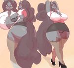  anthro big_breasts big_butt breasts butt canine clothed clothing female imago_ic mammal pussy simple_background thick_thighs voluptuous wide_hips wolf 