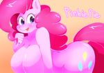  2016 anthro anthrofied big_breasts breasts cutie_mark earth_pony english_text equine eyelashes female friendship_is_magic hair horse huge_breasts long_hair mammal my_little_pony open_mouth pink_hair pinkie_pie_(mlp) pony solo text theobrobine 