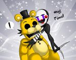  animatronic bear five_nights_at_freddy&#039;s five_nights_at_freddy&#039;s_2 golden_freddy_(fnaf) hat machine mammal nojenifer_(artist) puppet_(fnaf) robot video_games watermark 