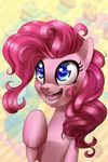  blue_eyes earth_pony equine female feral friendship_is_magic hair hi_res horse mammal my_little_pony neylatl open_mouth pink_hair pink_skin pinkie_pie_(mlp) pony simple_background smile solo teeth tongue 