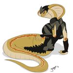  2016 anthro armor big_breasts big_butt black_eyes breasts brown_scales butt clothed clothing english_text female girokett hand_on_butt hi_res huge_breasts looking_at_viewer looking_back lying naga on_side rear_view red_sclera reptile scales scalie side_boob signature simple_background slit_pupils snake solo text video_games viper_(x-com) white_background x-com 