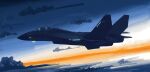  absurdres aircraft airplane dusk f-14_tomcat fighter_jet highres impasto military military_vehicle no_humans original vehicle_focus wpfxy 