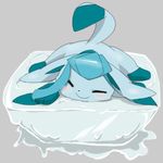  eeveelution glaceon happy ice lying nintendo pok&eacute;mon retsuo video_games 