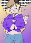  blush breasts bursting_breasts color female gravity_falls huge_breasts large_breasts maydrawfag open_mouth pacifica_northwest solo tremble 