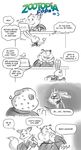  benjamin_clawhauser black_and_white cheetah comic darkgargo_(artist) dialogue disney drunk feline female judy_hopps love male male/female mammal monochrome nick_wilde zootopia 