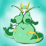  averyshadydolphin big_breasts big_butt breasts butt female looking_at_viewer nintendo nipples pok&eacute;mon serperior solo thick_thighs video_games wide_hips 