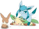  ambiguous_gender ambiguous_penetration blush cum eevee eeveelution glaceon leafeon masturbation nintendo penetration pok&eacute;mon retsuo sex video_games 