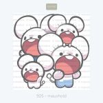  border character_name commentary devlinputra english_commentary grey_border instagram_username maushold maushold_(family_of_four) no_humans open_mouth pokedex_number pokemon pokemon_(creature) pokemon_focus solid_circle_eyes teeth too_many_watermarks upper_teeth_only watermark white_background wide_mouth 