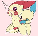  &lt;3 &lt;3_eyes anal anal_penetration balls blush cum duo erection male male/male mammal minun nintendo nipples nude on_top open_mouth penetration penis plusle pok&eacute;mon reverse_cowgirl_position semi-anthro sex simple_background tongue tongue_out video_games vono 